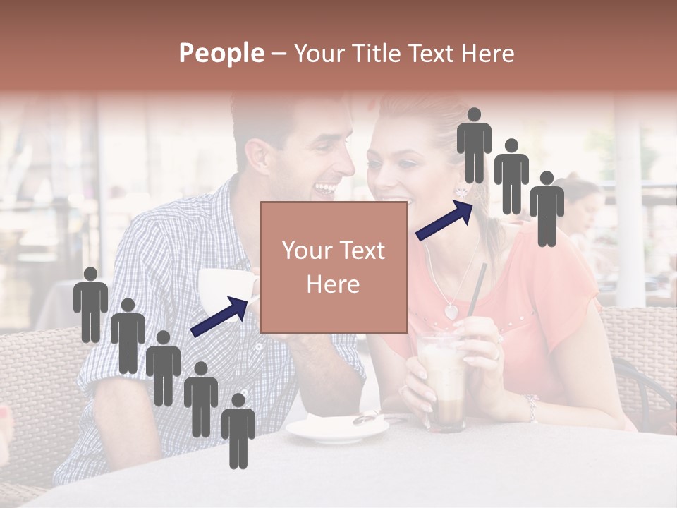 A Man And Woman Sitting At A Table Drinking Coffee PowerPoint Template