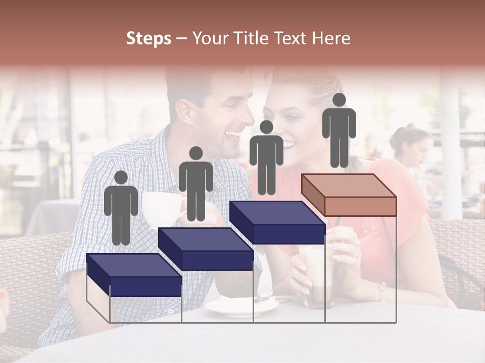 A Man And Woman Sitting At A Table Drinking Coffee PowerPoint Template