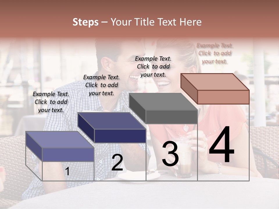 A Man And Woman Sitting At A Table Drinking Coffee PowerPoint Template