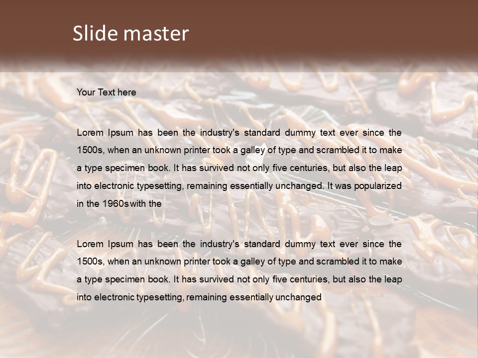 A Plate Full Of Chocolate Covered Cookies With Caramel Drizzles PowerPoint Template