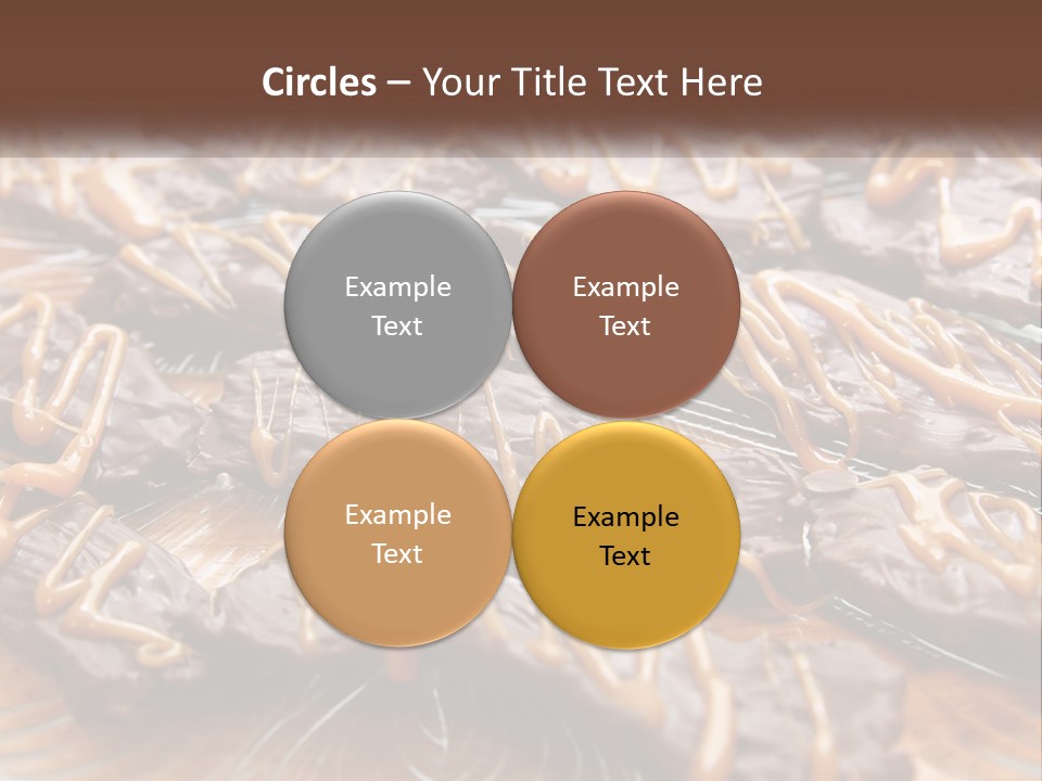 A Plate Full Of Chocolate Covered Cookies With Caramel Drizzles PowerPoint Template