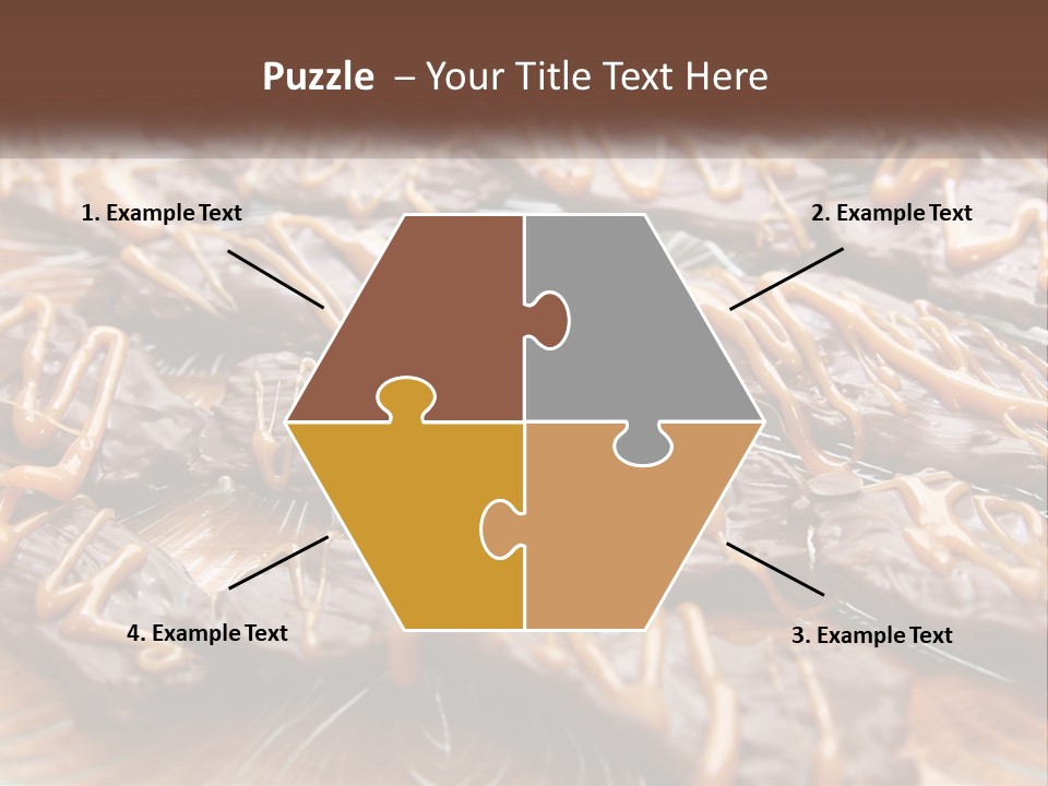 A Plate Full Of Chocolate Covered Cookies With Caramel Drizzles PowerPoint Template