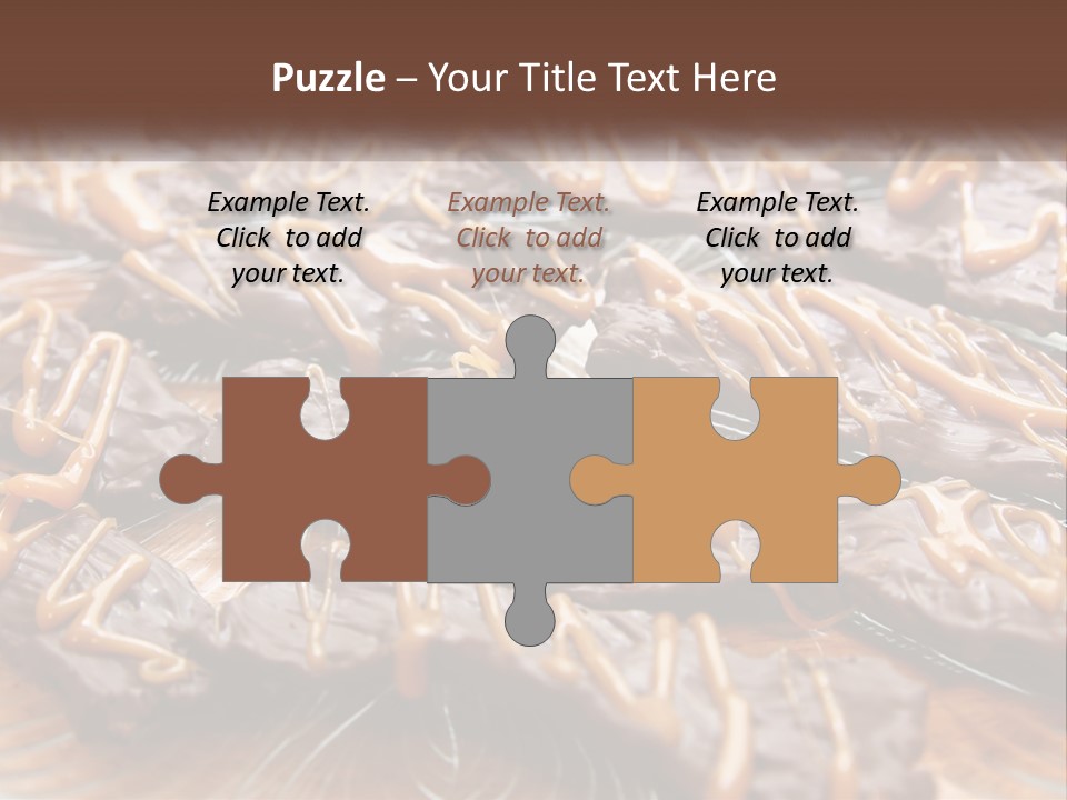 A Plate Full Of Chocolate Covered Cookies With Caramel Drizzles PowerPoint Template
