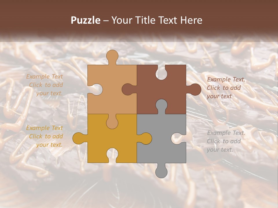 A Plate Full Of Chocolate Covered Cookies With Caramel Drizzles PowerPoint Template