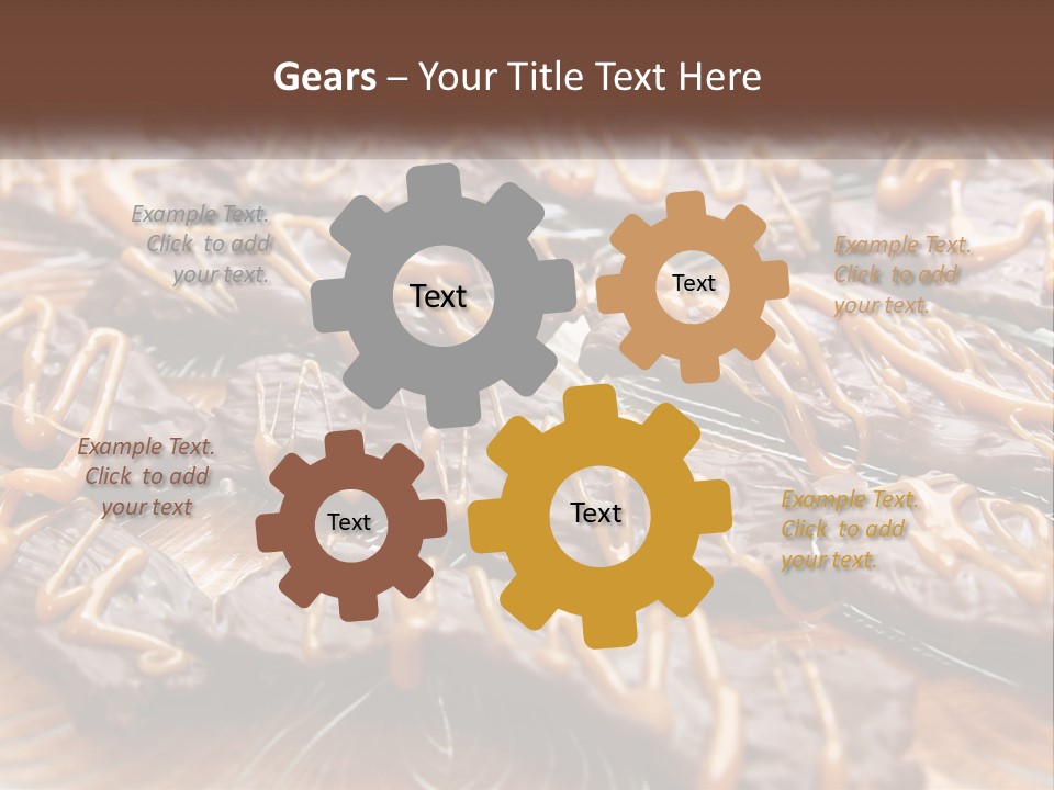 A Plate Full Of Chocolate Covered Cookies With Caramel Drizzles PowerPoint Template