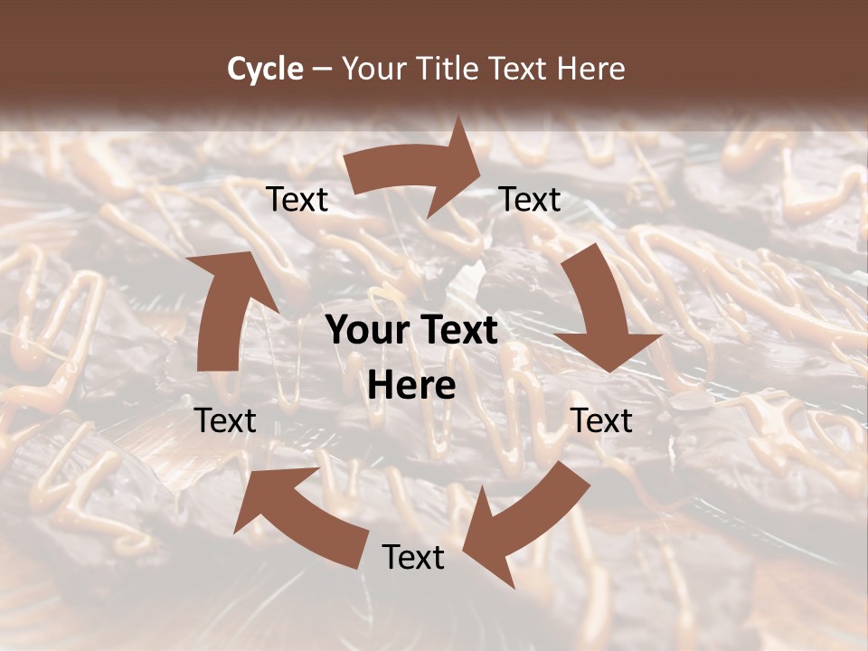 A Plate Full Of Chocolate Covered Cookies With Caramel Drizzles PowerPoint Template
