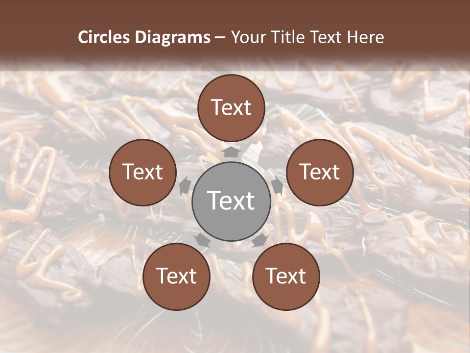 A Plate Full Of Chocolate Covered Cookies With Caramel Drizzles PowerPoint Template