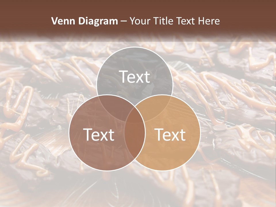 A Plate Full Of Chocolate Covered Cookies With Caramel Drizzles PowerPoint Template