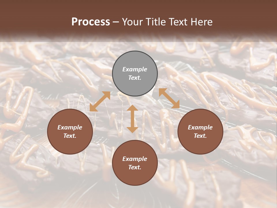 A Plate Full Of Chocolate Covered Cookies With Caramel Drizzles PowerPoint Template