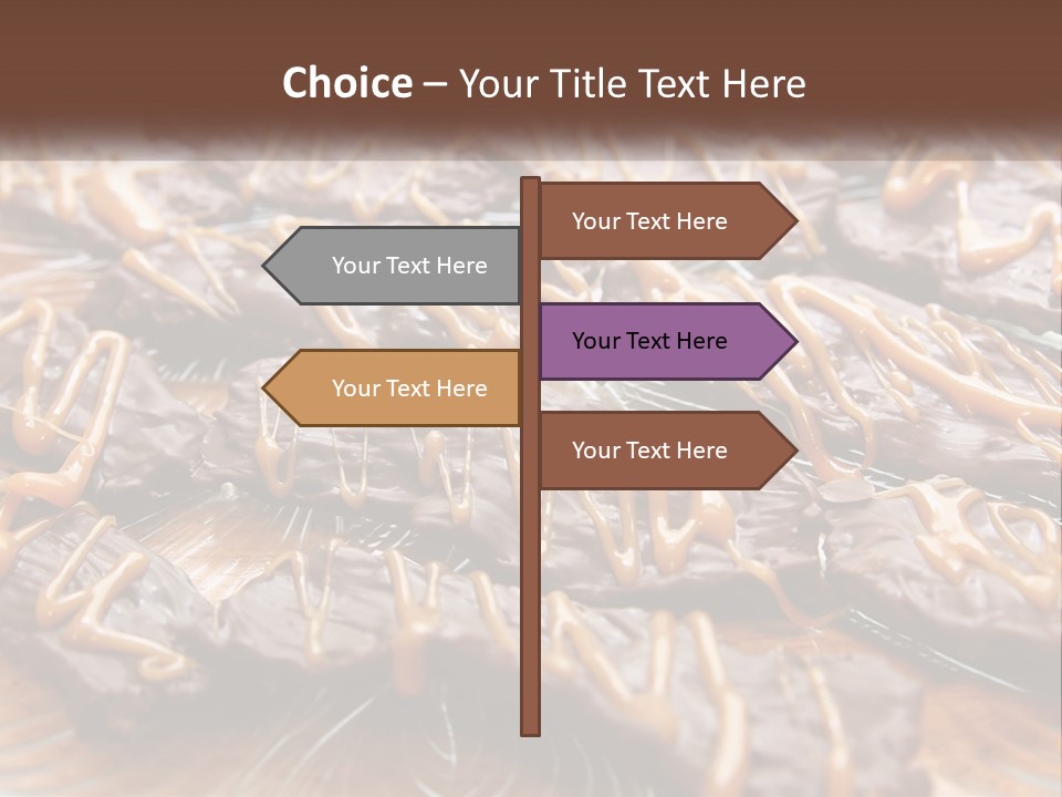 A Plate Full Of Chocolate Covered Cookies With Caramel Drizzles PowerPoint Template