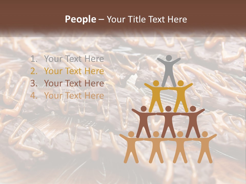 A Plate Full Of Chocolate Covered Cookies With Caramel Drizzles PowerPoint Template