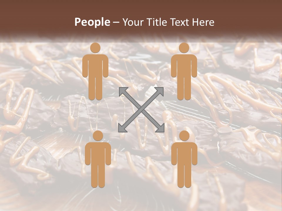 A Plate Full Of Chocolate Covered Cookies With Caramel Drizzles PowerPoint Template