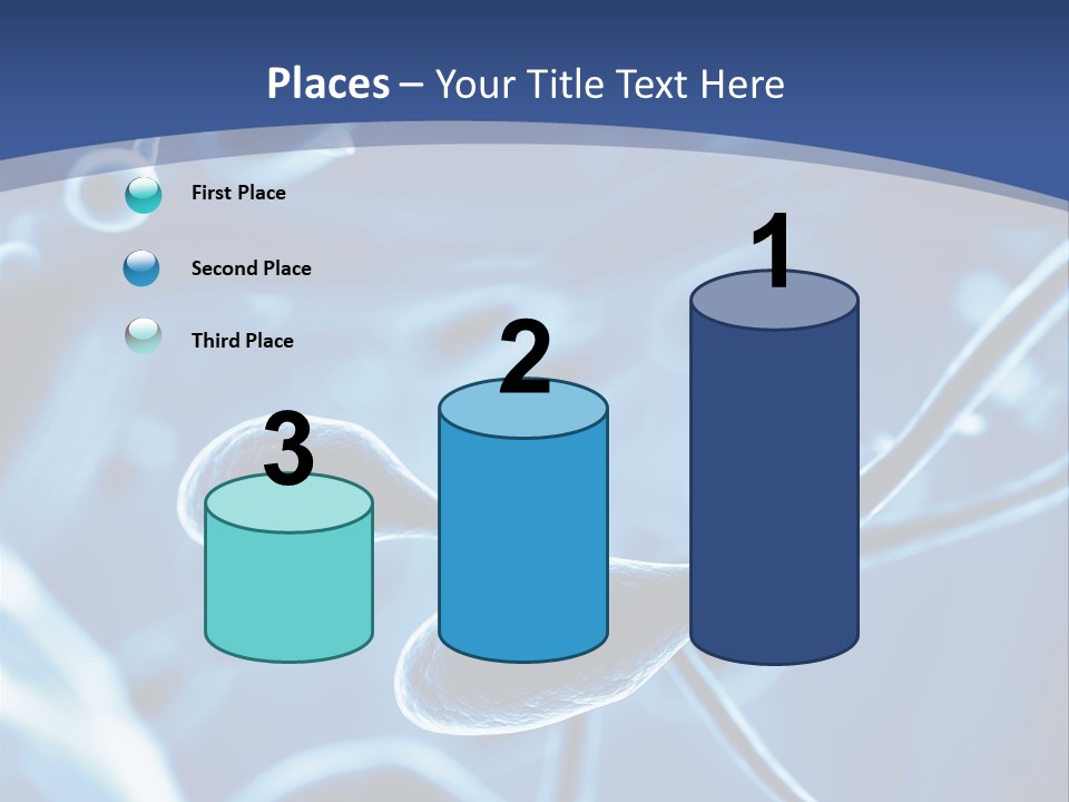 A Blue Brochure With An Image Of A Cell PowerPoint Template