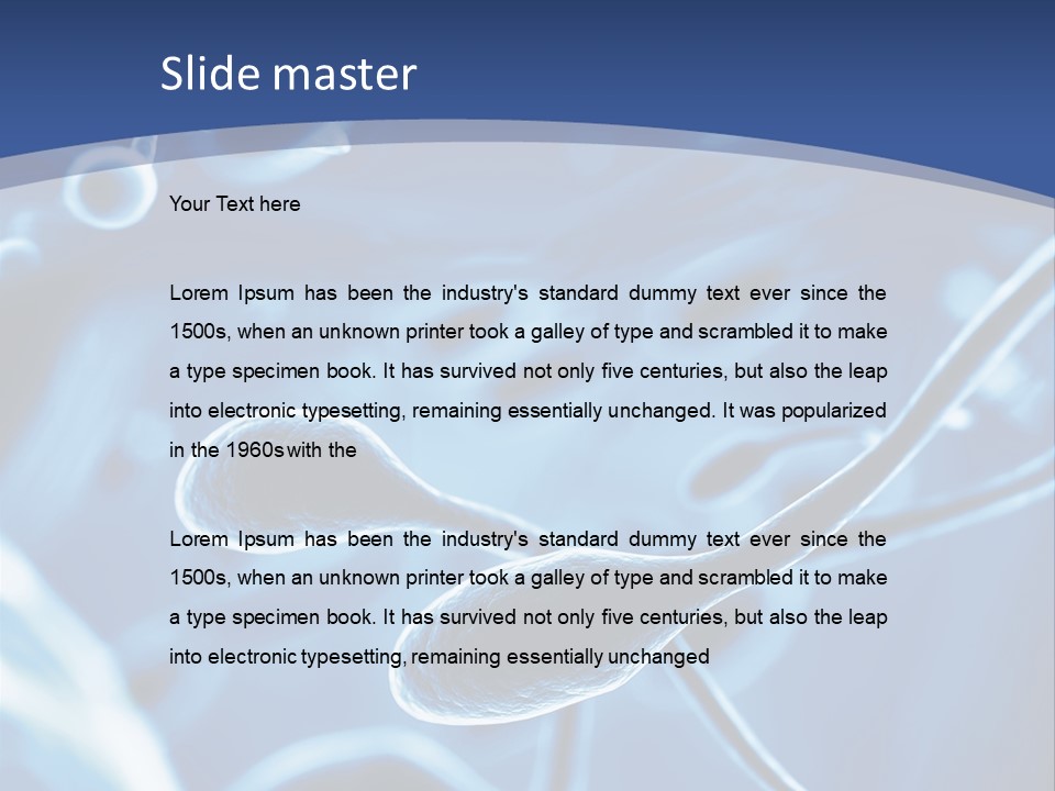 A Blue Brochure With An Image Of A Cell PowerPoint Template