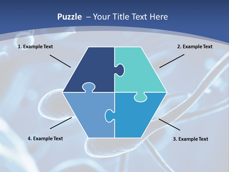 A Blue Brochure With An Image Of A Cell PowerPoint Template