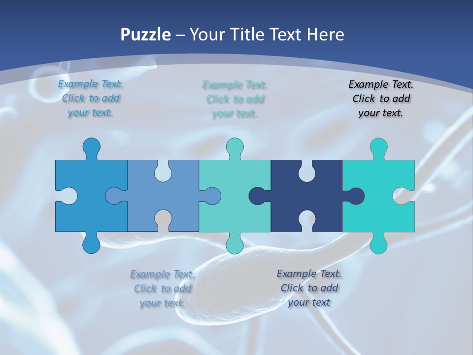 A Blue Brochure With An Image Of A Cell PowerPoint Template