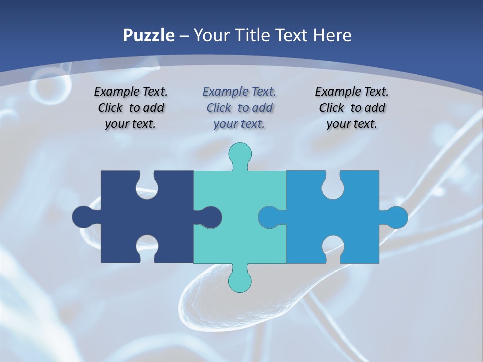 A Blue Brochure With An Image Of A Cell PowerPoint Template