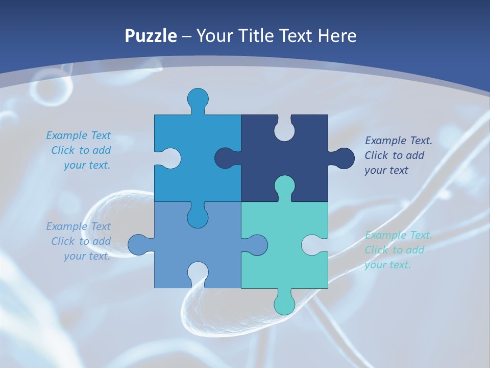 A Blue Brochure With An Image Of A Cell PowerPoint Template