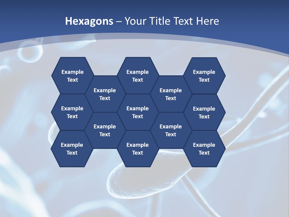 A Blue Brochure With An Image Of A Cell PowerPoint Template