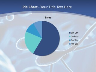 A Blue Brochure With An Image Of A Cell PowerPoint Template