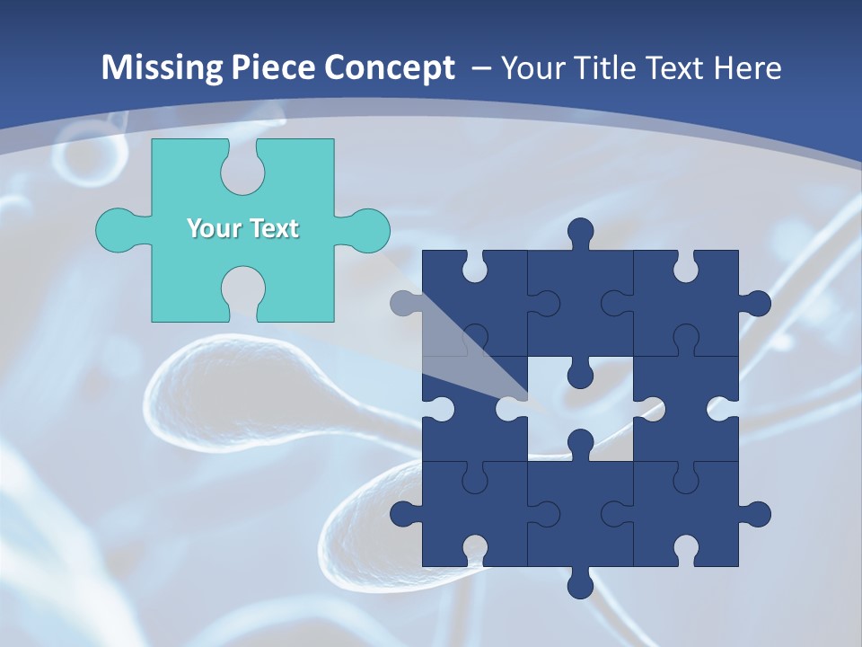 A Blue Brochure With An Image Of A Cell PowerPoint Template