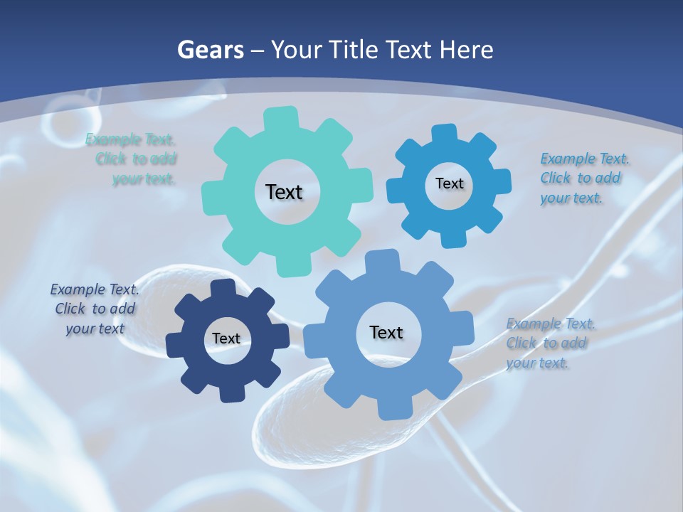 A Blue Brochure With An Image Of A Cell PowerPoint Template