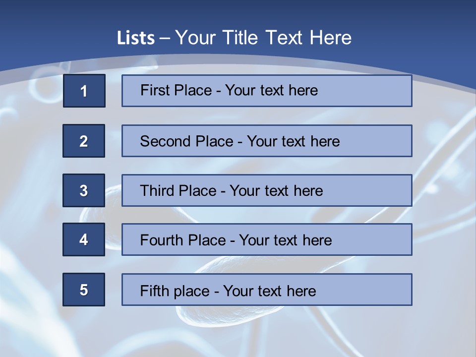 A Blue Brochure With An Image Of A Cell PowerPoint Template
