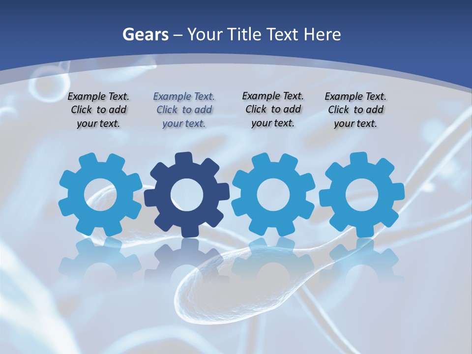A Blue Brochure With An Image Of A Cell PowerPoint Template