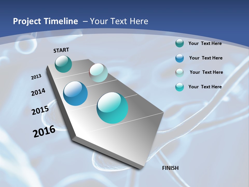 A Blue Brochure With An Image Of A Cell PowerPoint Template