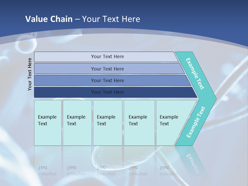 A Blue Brochure With An Image Of A Cell PowerPoint Template