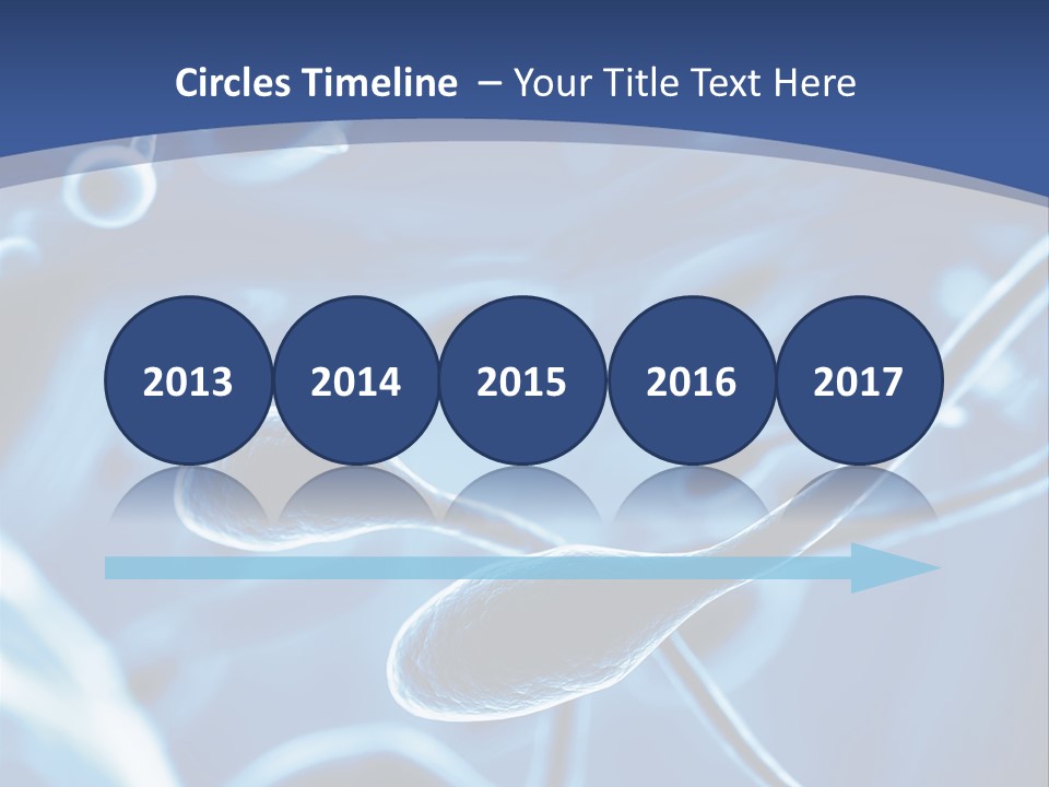 A Blue Brochure With An Image Of A Cell PowerPoint Template
