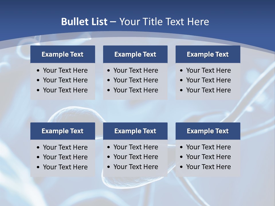A Blue Brochure With An Image Of A Cell PowerPoint Template