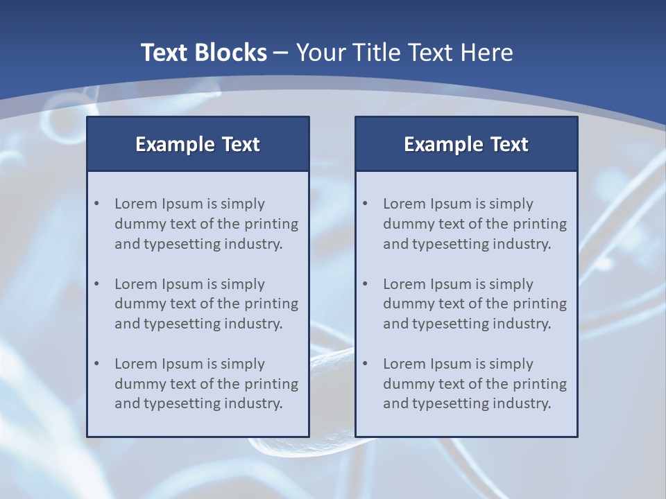 A Blue Brochure With An Image Of A Cell PowerPoint Template
