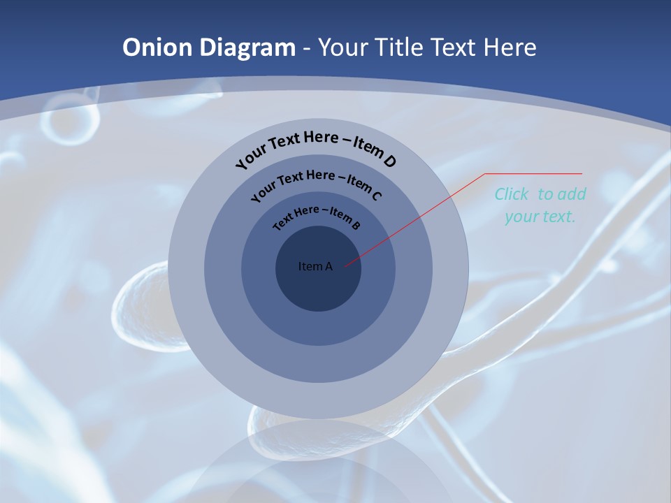 A Blue Brochure With An Image Of A Cell PowerPoint Template