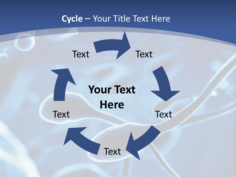 A Blue Brochure With An Image Of A Cell PowerPoint Template