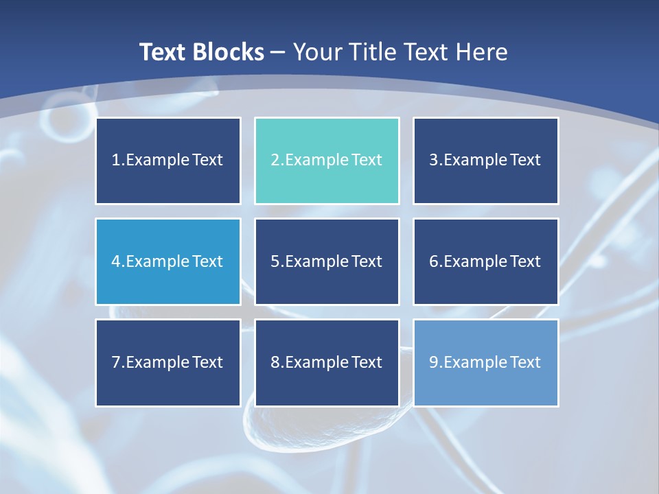 A Blue Brochure With An Image Of A Cell PowerPoint Template