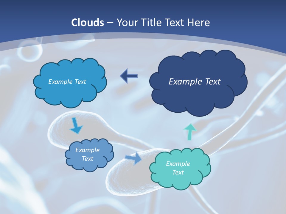 A Blue Brochure With An Image Of A Cell PowerPoint Template