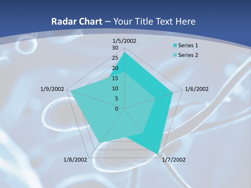 A Blue Brochure With An Image Of A Cell PowerPoint Template