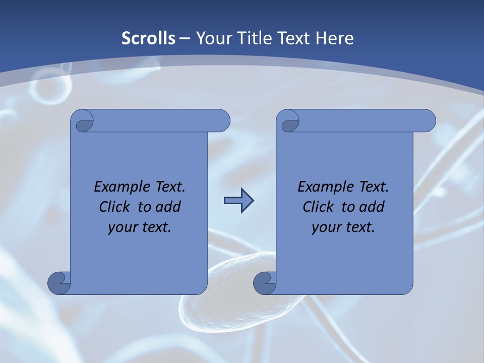 A Blue Brochure With An Image Of A Cell PowerPoint Template