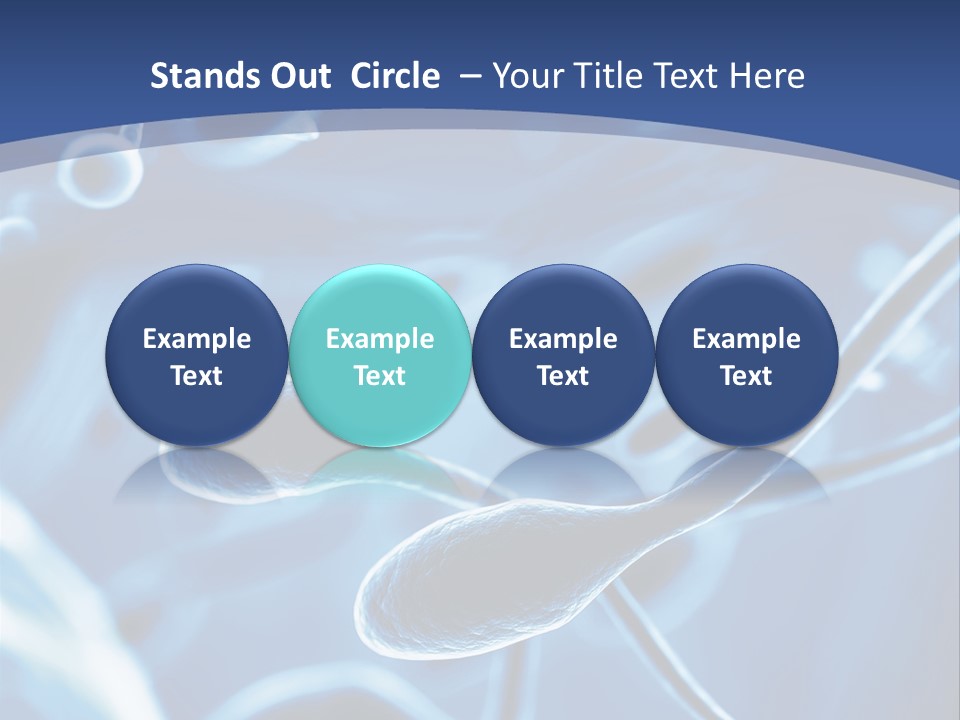 A Blue Brochure With An Image Of A Cell PowerPoint Template