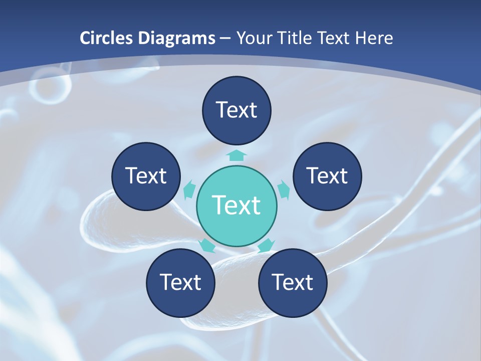 A Blue Brochure With An Image Of A Cell PowerPoint Template