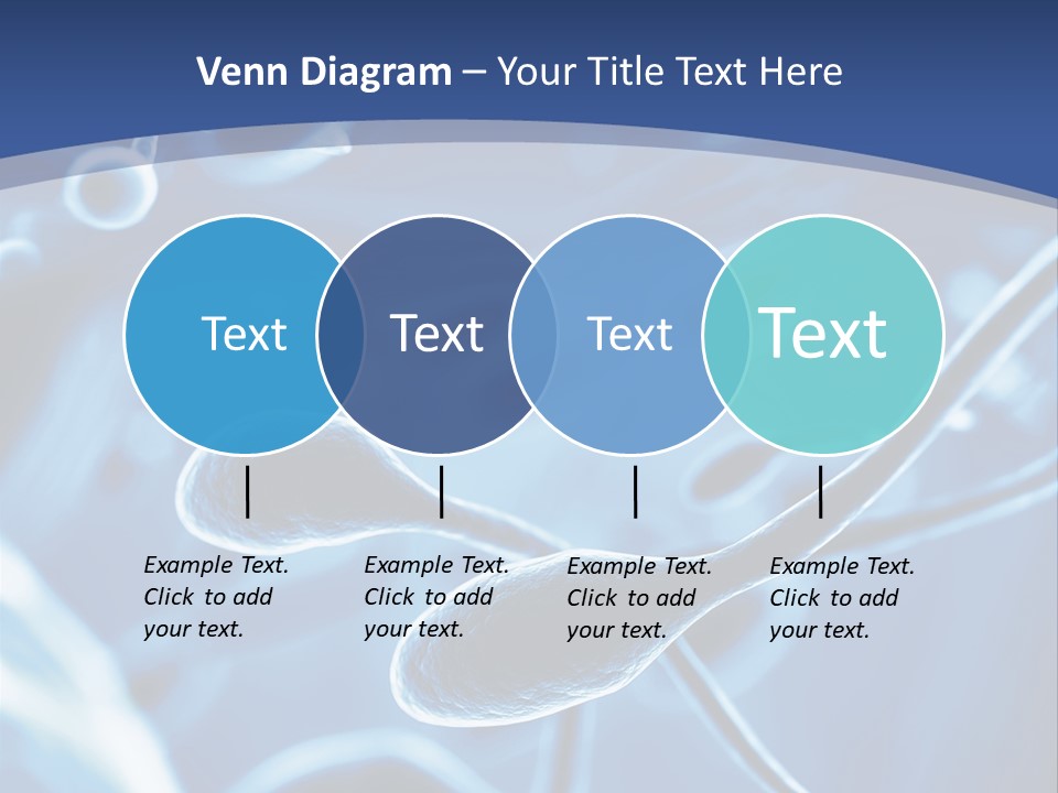 A Blue Brochure With An Image Of A Cell PowerPoint Template