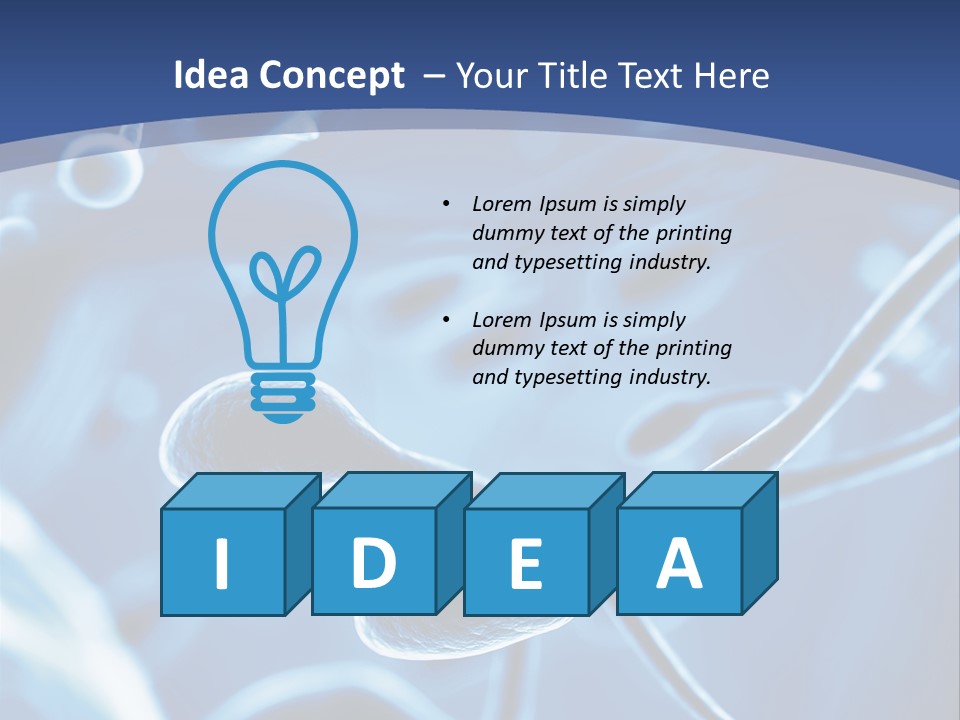 A Blue Brochure With An Image Of A Cell PowerPoint Template