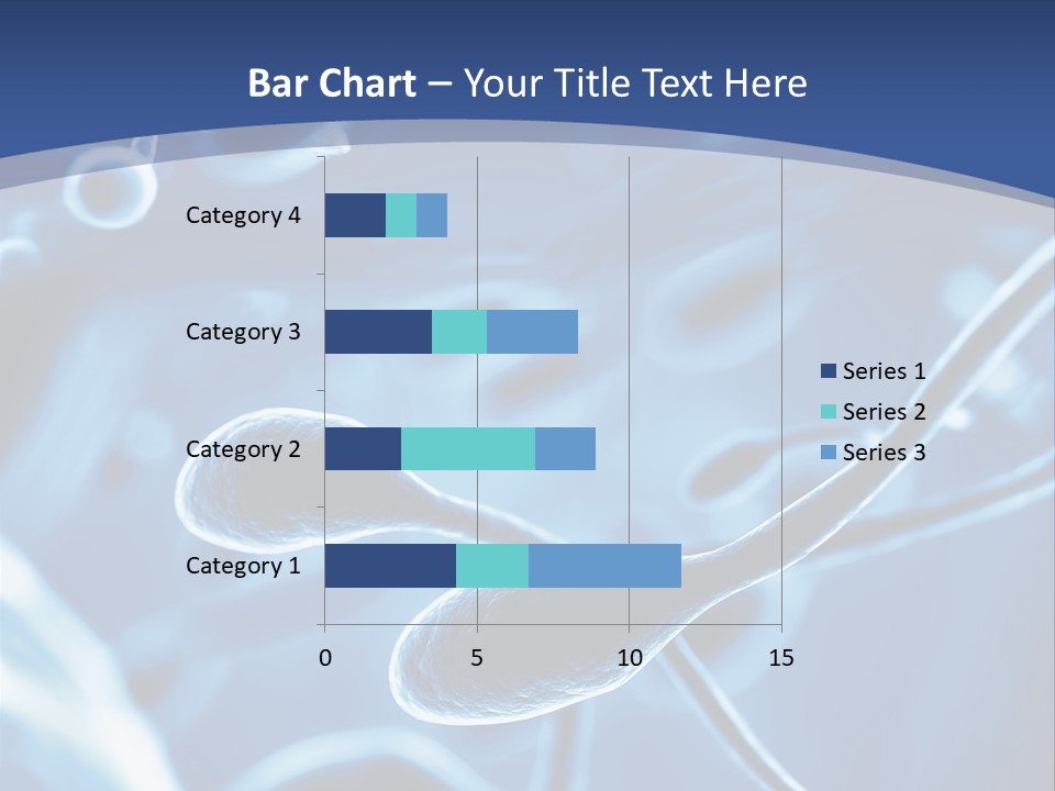 A Blue Brochure With An Image Of A Cell PowerPoint Template