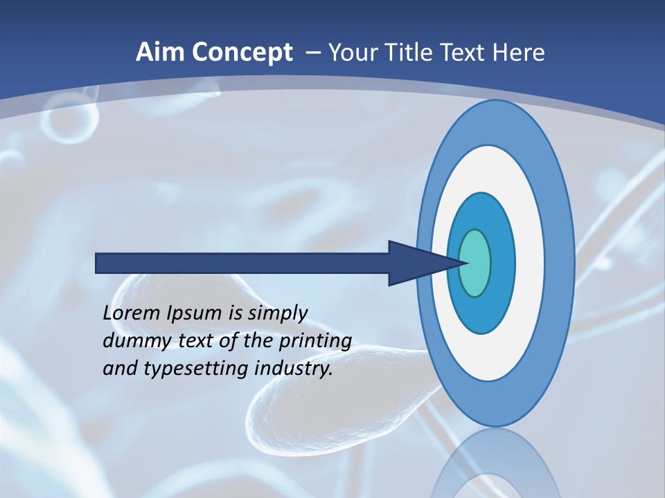 A Blue Brochure With An Image Of A Cell PowerPoint Template