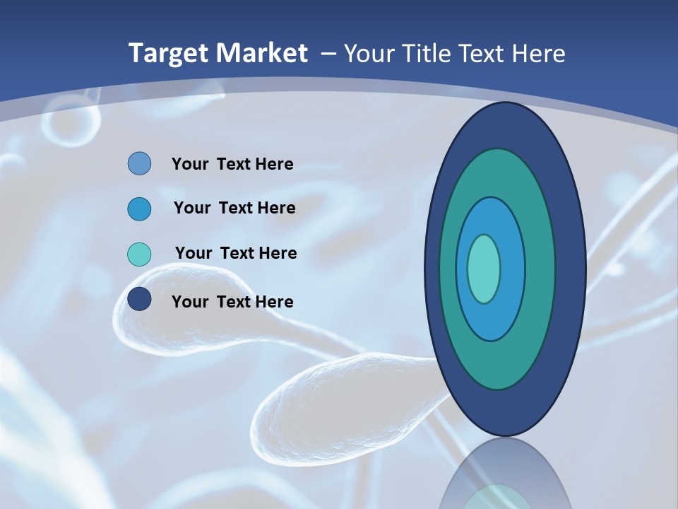 A Blue Brochure With An Image Of A Cell PowerPoint Template