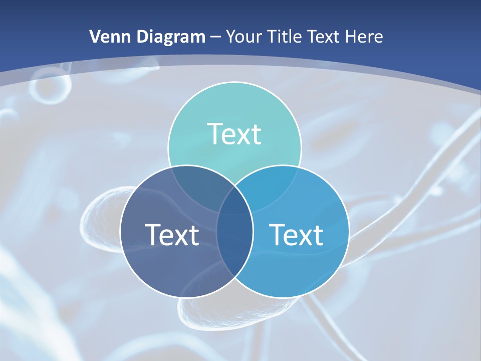 A Blue Brochure With An Image Of A Cell PowerPoint Template