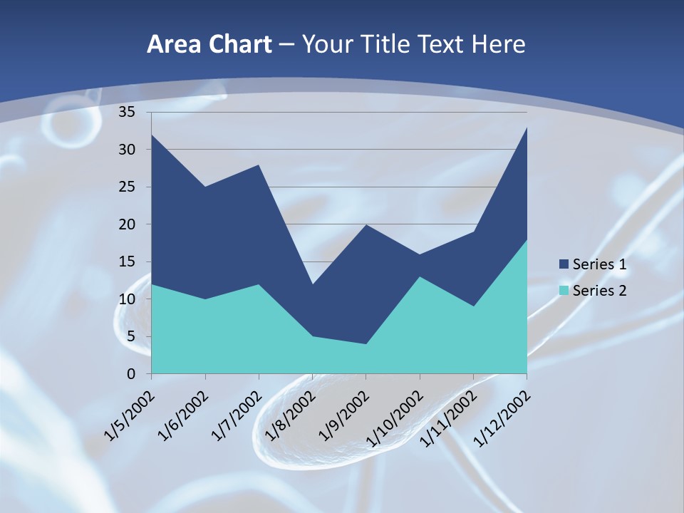 A Blue Brochure With An Image Of A Cell PowerPoint Template