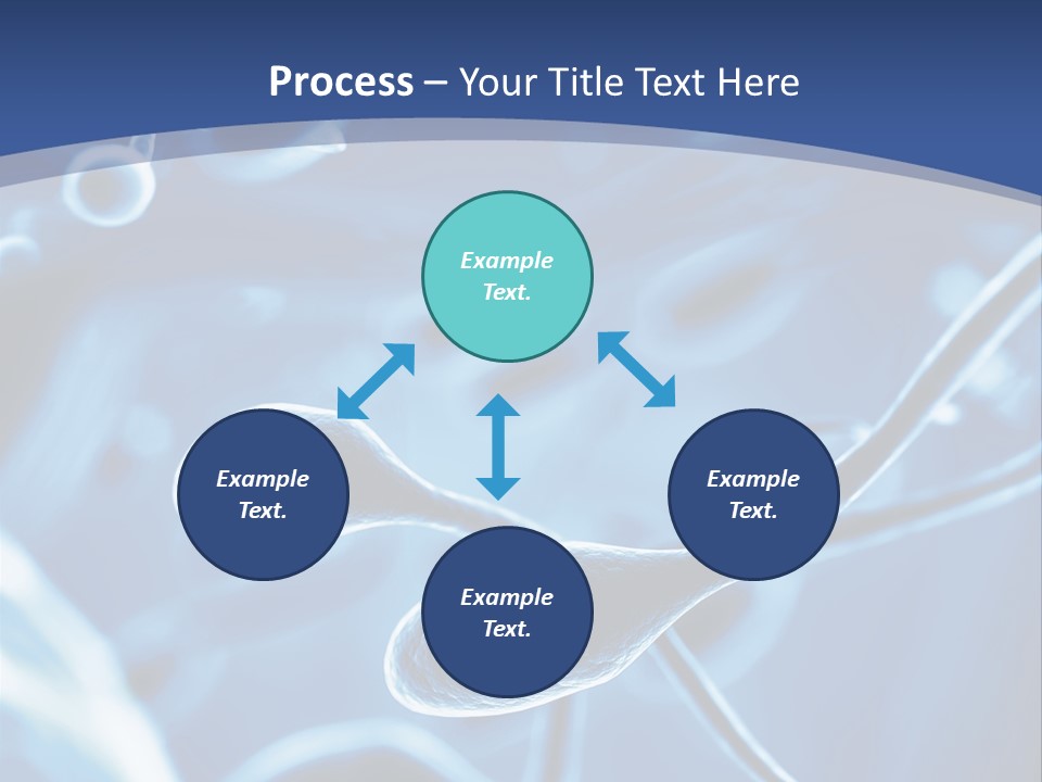 A Blue Brochure With An Image Of A Cell PowerPoint Template