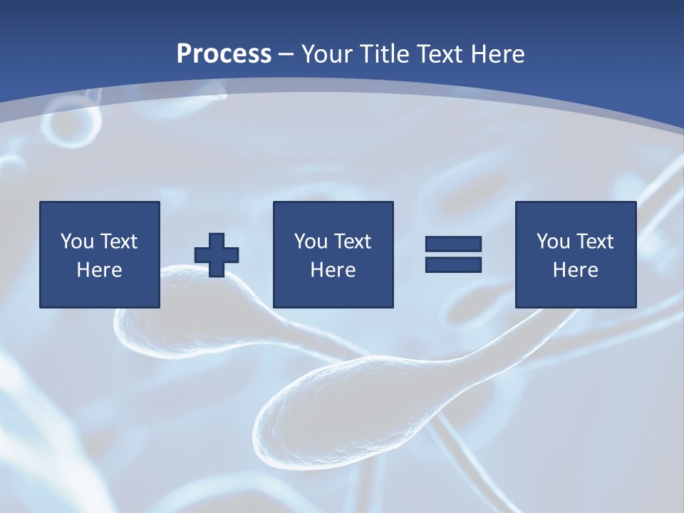 A Blue Brochure With An Image Of A Cell PowerPoint Template